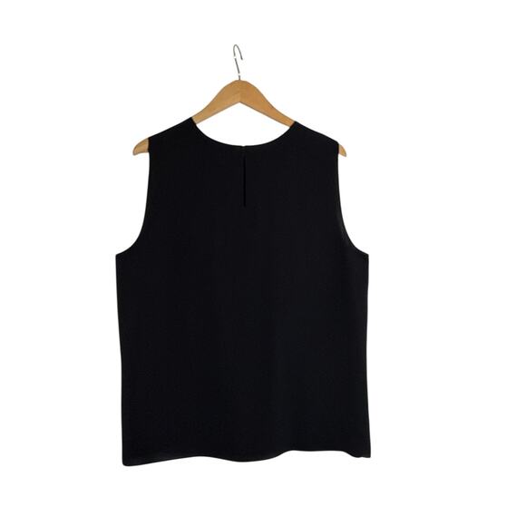 Theory Women’s Sleeveless Straight Shell Blouse Black Stretch Silk, NWT Size XL - Picture 7 of 10